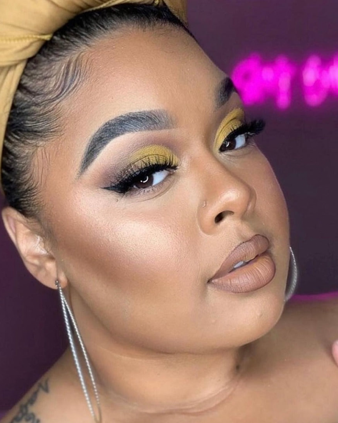 Influencer with a creative makeup looking for The All I Need Collection.