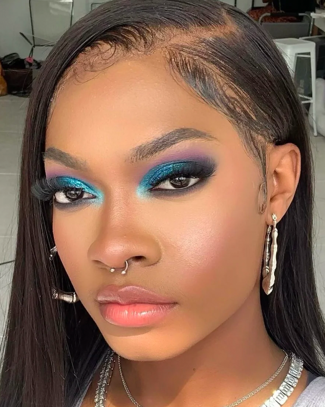Closeup shot of a model wearing makeup from The All I Need Eyeshadow Palette.