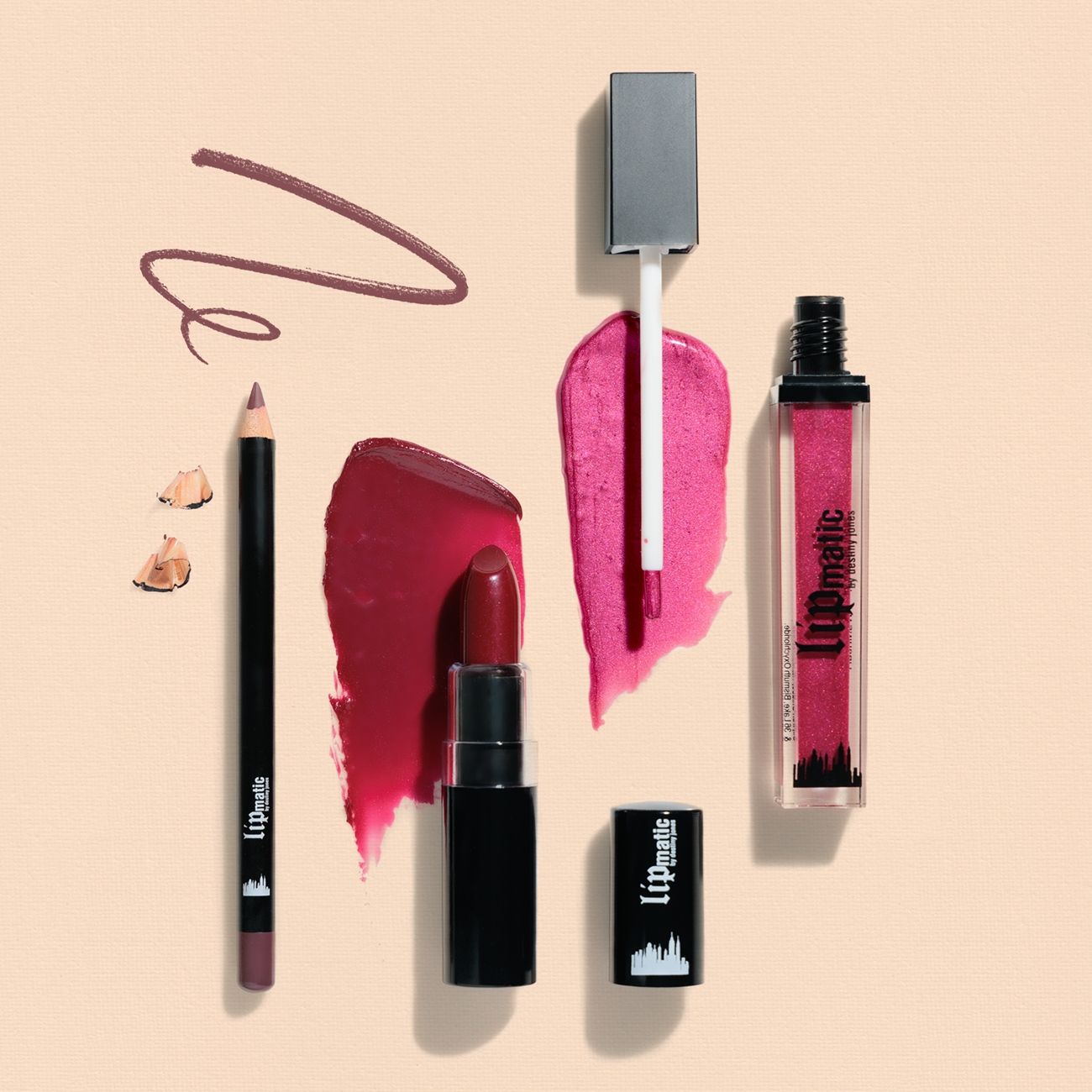Never Sleep Cream LipStick, Chianti LipLiner, and Ex-Factor LipShine Bundle