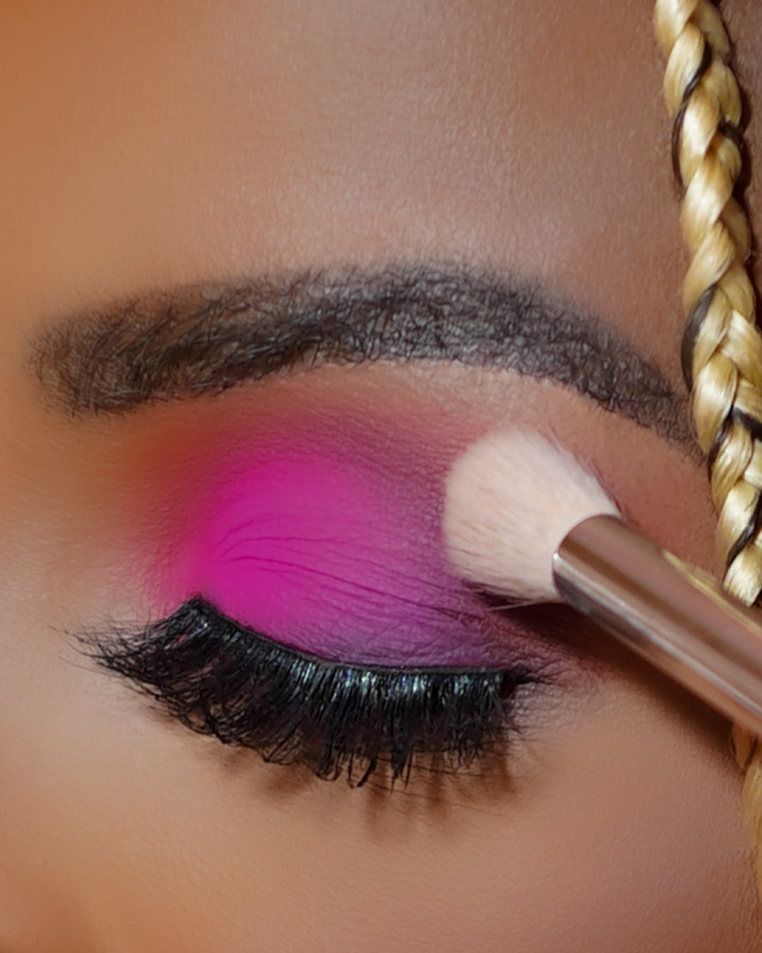 A closeup shot of a model&