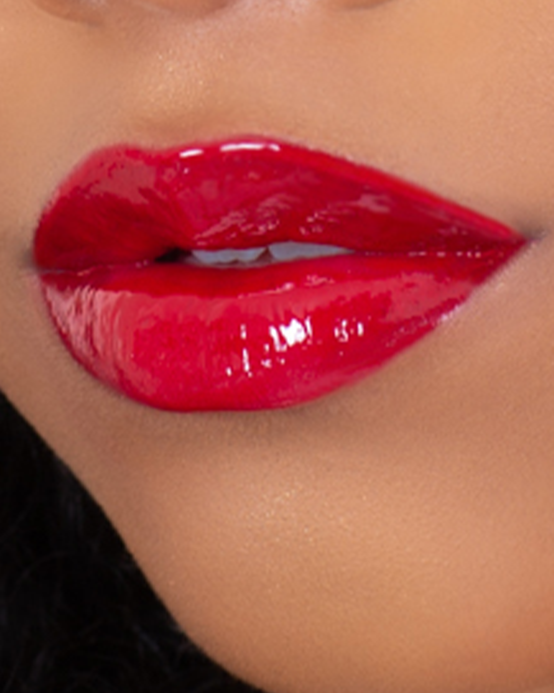 110th Street LipShine on a model's lips.