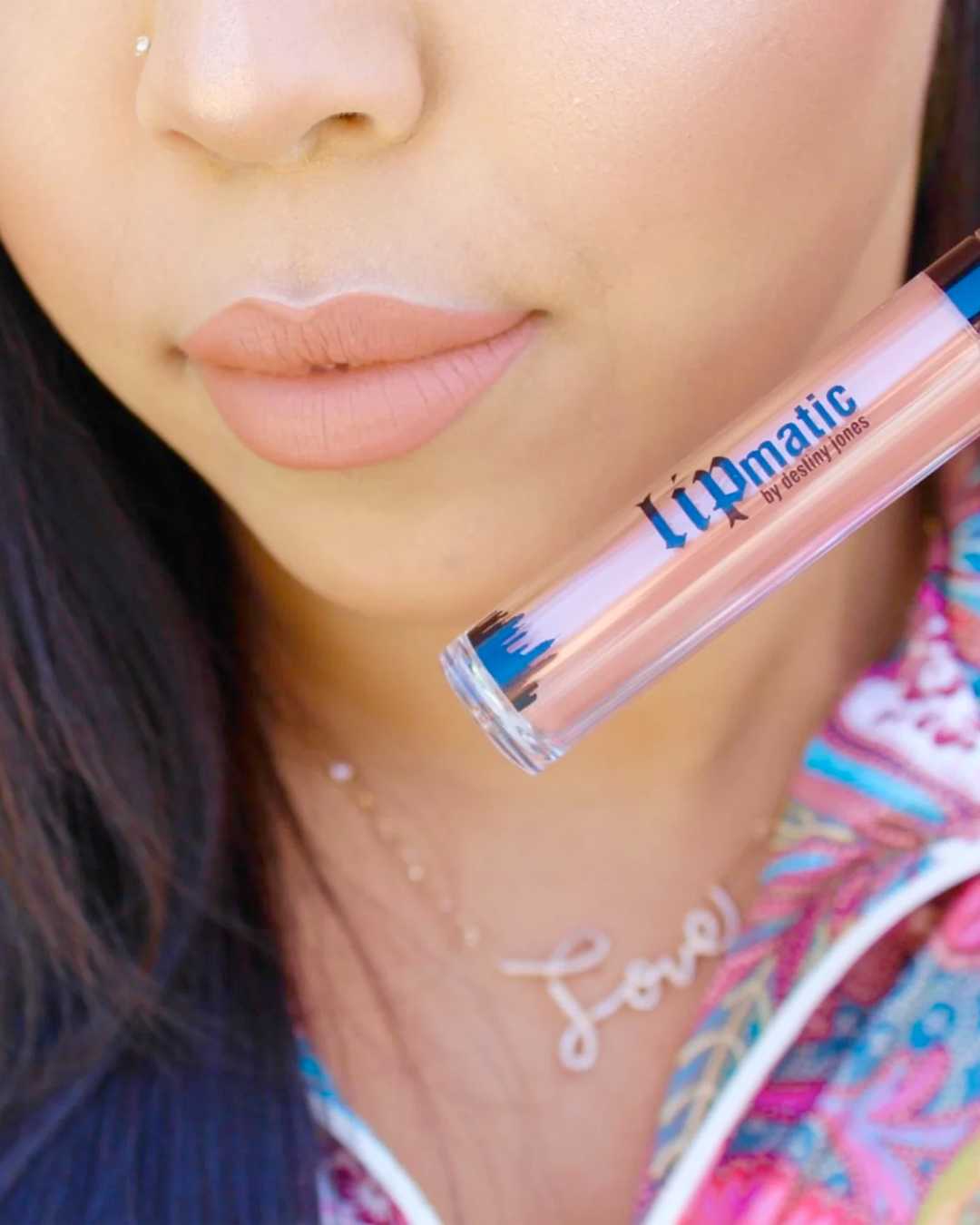 Bronx Brown Sugar Liquid Matte LipStick on a model&