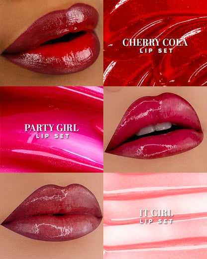 Cherry Cola LipSet, Party Girl Lip Set, and It Girl Lip Set