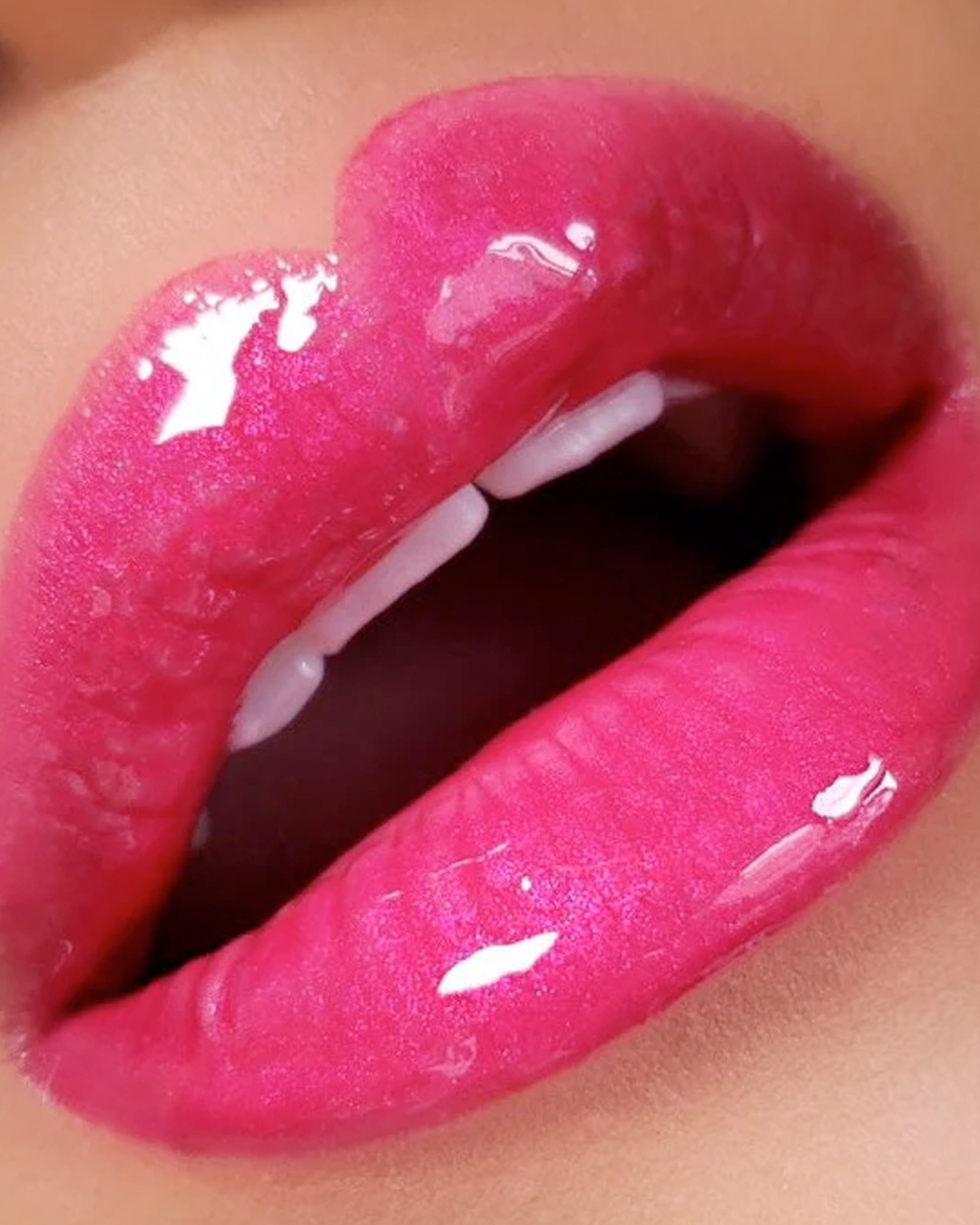 Flushing Fuchsia on a model's lips.