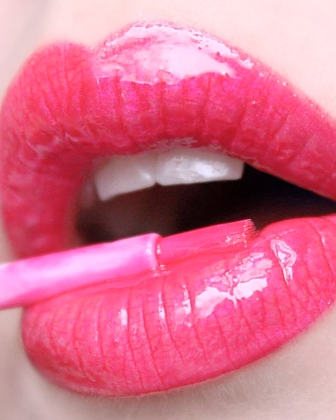 Flushing Fuchsia on a model's lips.