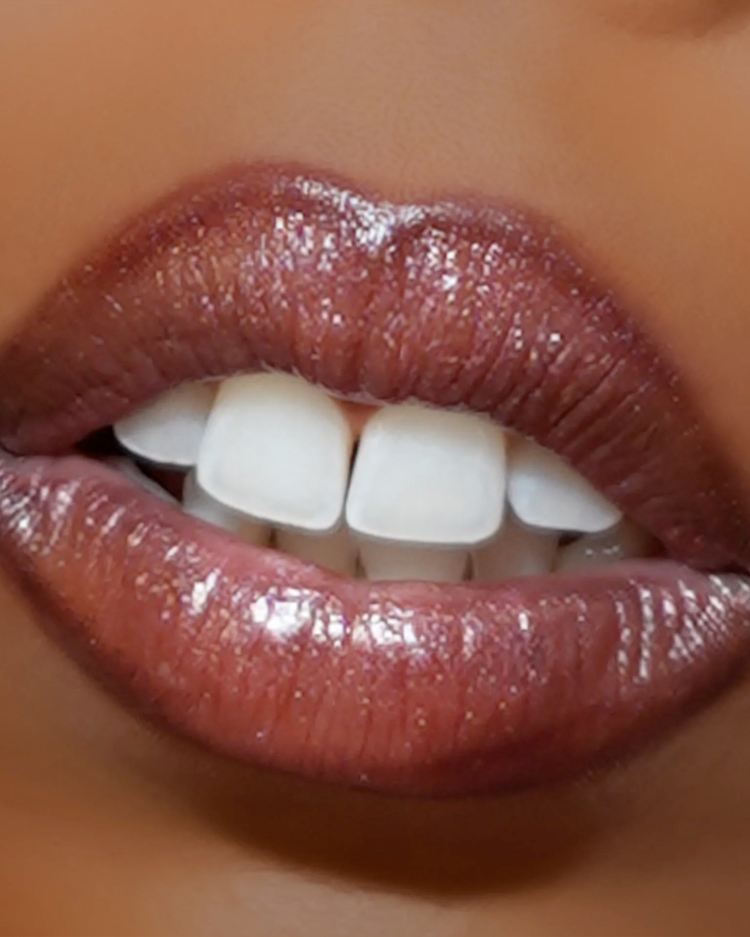 Foxy LipShine on a model's lips.