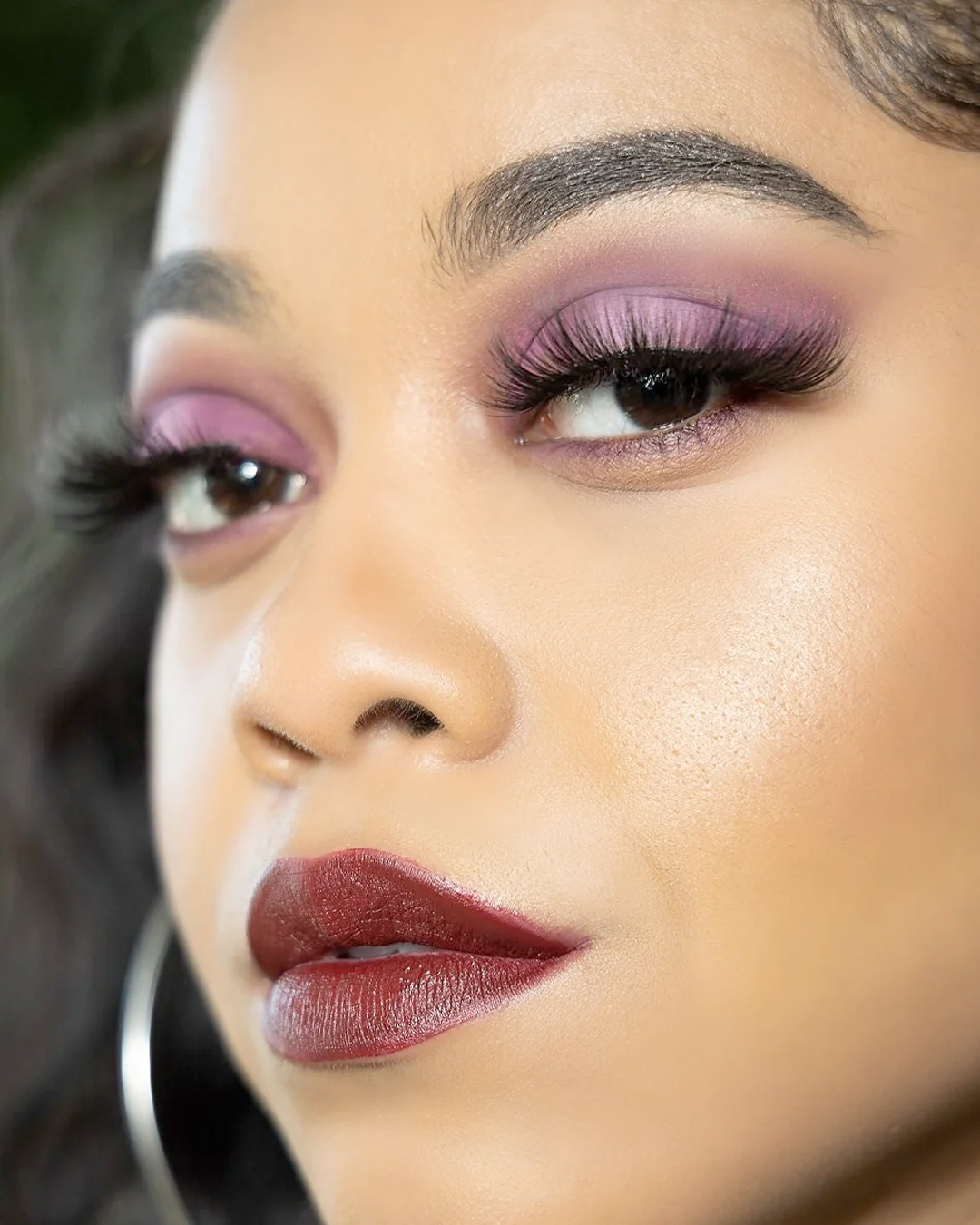 Destiny Jones wearing Gotham City Liquid Matte LipStick and eyeshadow from The All I Need Palette.