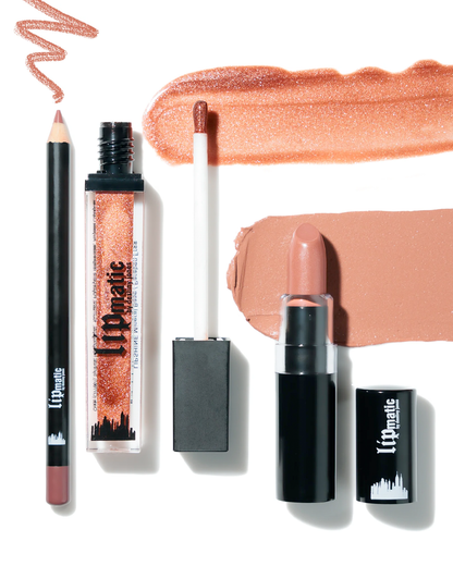 Grand Central Lip Combo - Honey Bun LipLiner, Honey Hustle LipShine and Grand Central Golden LipStick